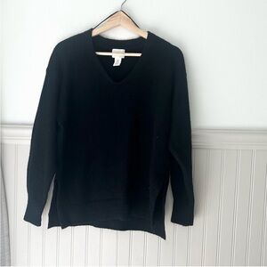 H&M Wool Blend Black V-Neck Sweater Size XS